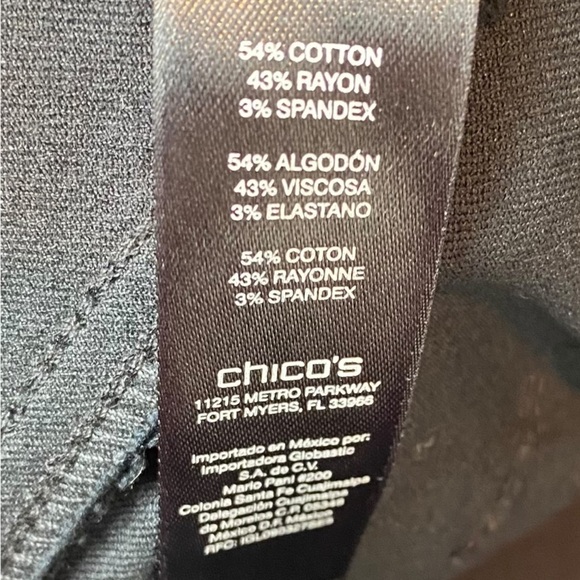 Chico’s So Lifting Women’s Black Casual Straight Leg Pants Sz 12 (2) SHORT‎ - Picture 5 of 9